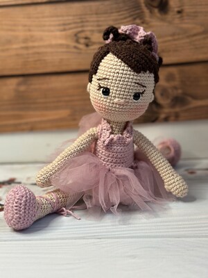 crochet doll, amigurumi doll,crochet ballerina,baby shower gift,birthday gift,knitted doll,ballerina doll,crochet for gift,crochet animals - image4